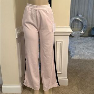 Women's Pink Track Pants with Black Stripe